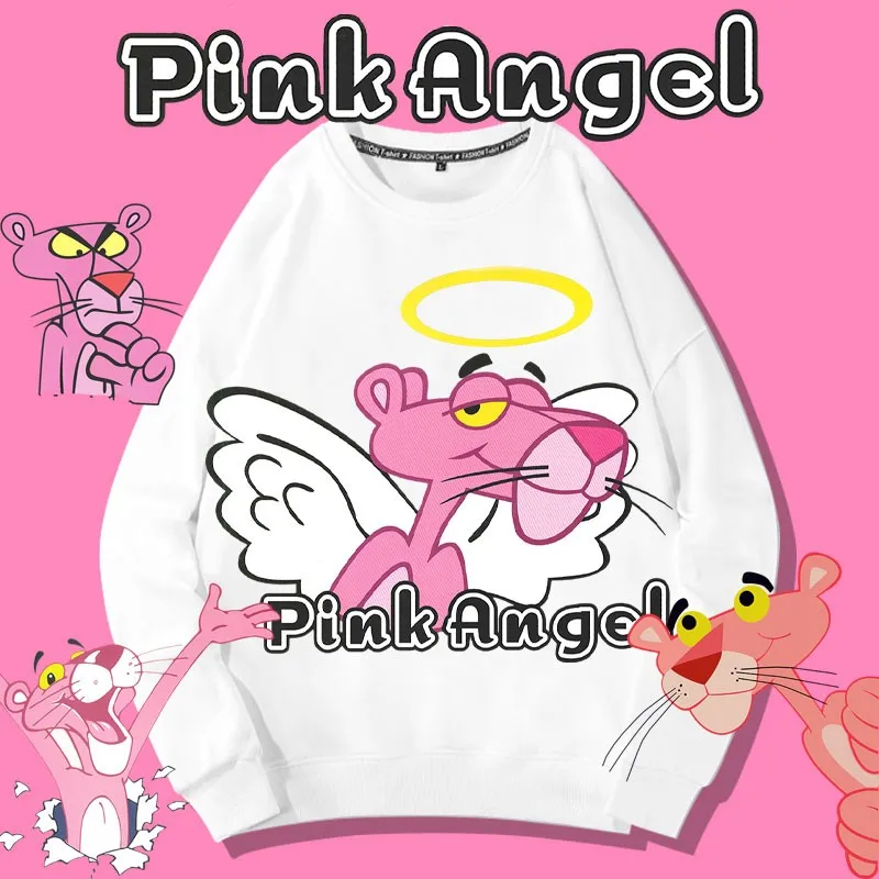 

Pink Panther Joint Clothing Women's Style Ins Trend High Street Animation Peripheral Coat Autumn Loose Crewneck Hoodie