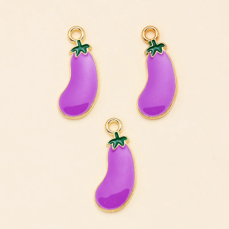 10Pcs 8x19mm Emaille Lila Aubergine Charms Anhänger Für DIY Schmuck Machen Liefert Handgemachte Ohrringe Armbänder Zubehör handwerk – Detail 4