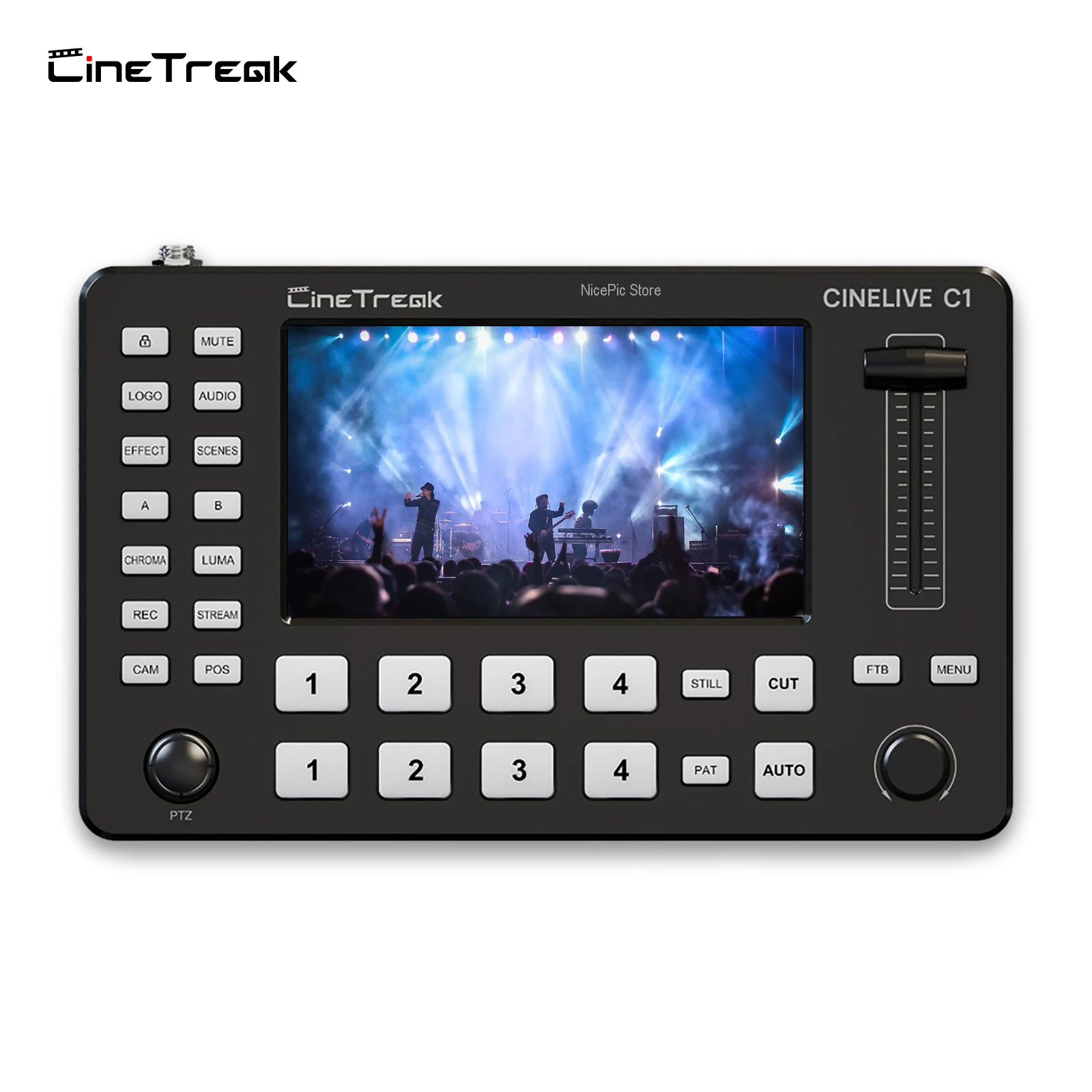CINELIVE C1 Video Switcher 4CH Multi Format Livestreaming Video Mixer