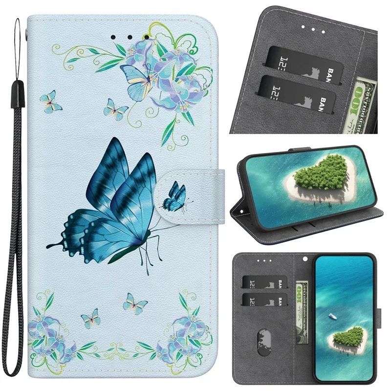 Geometric Textile Pattern Magnetic Wallet Leather Phone Case Cover
