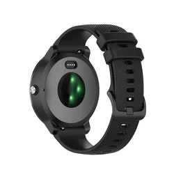 Garmin Vivomove Silicone Replacement Watchband - Sporty & Stylish Strap Accessories - 20mm Universal (Black)