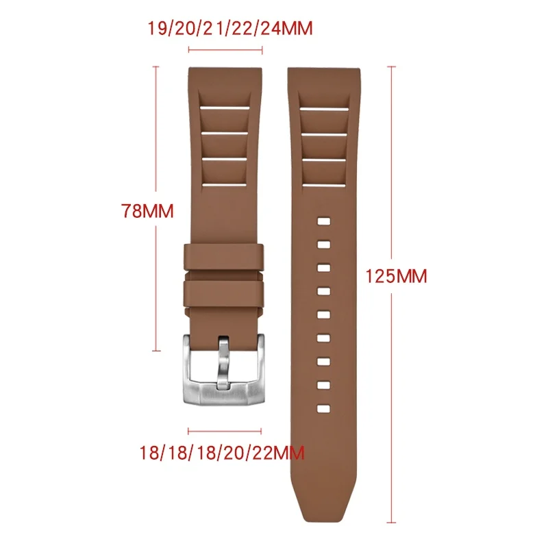 Breathable Quick Release Waterproof FKM Rubber Watch Strap
