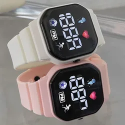 Smart Watch Waterproof Children Kids Watch Wristwatch Boy Girls Sport LED Simple Color Silicone Strap Kid Watches Student Gift