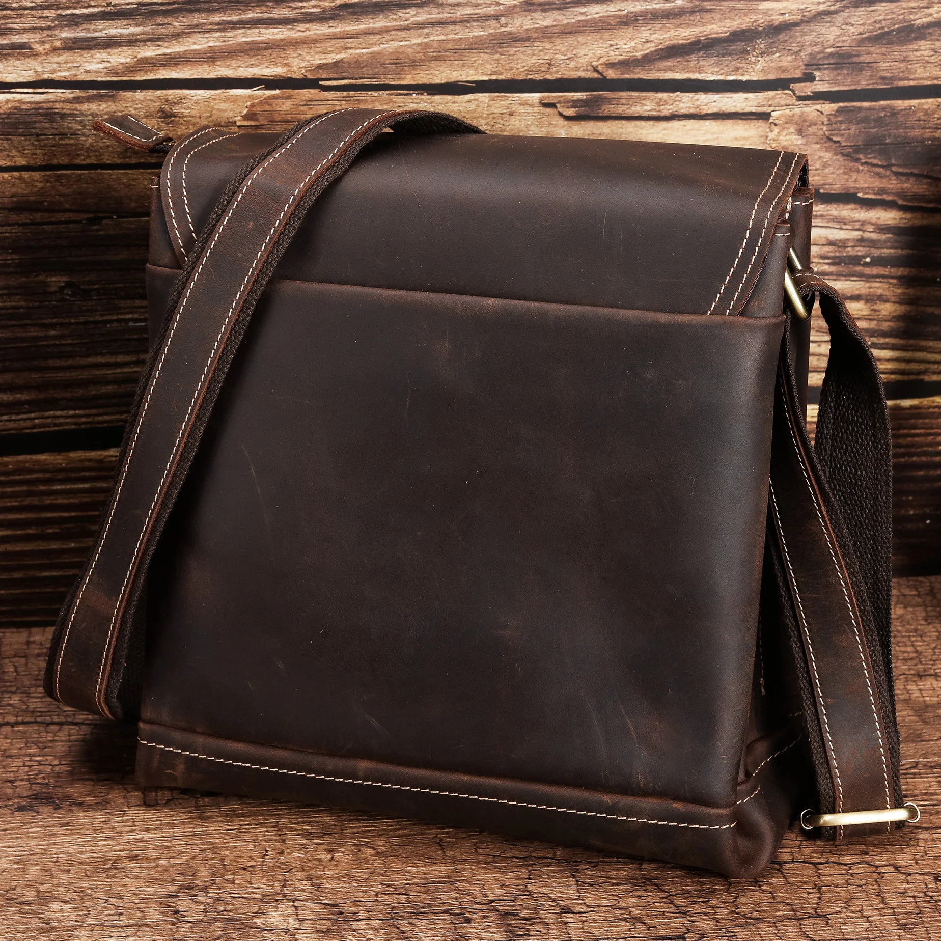 Men's Shoulder Bag Genuine Leather Business Luxury Sling Messenger Crossbody Handbag Sling Bag Male Travel Large Capacity Pouch