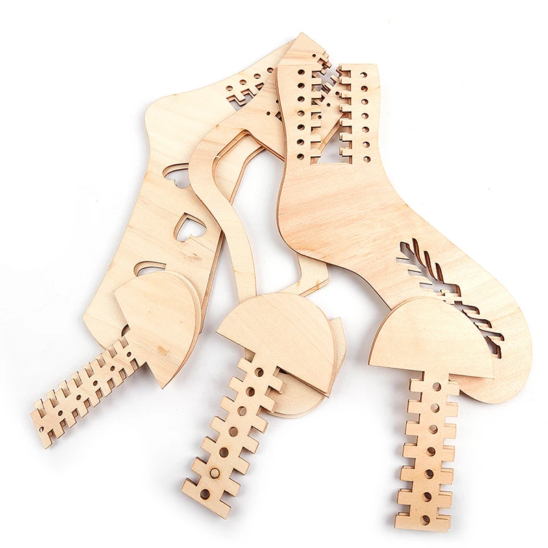 Wooden Sock Blocker Stretchers Stocking Display Weave Yarn Handicrafts Gift For Knitters Handmade Hand Knitting Mold Tool 2Pcs diy knitting kit