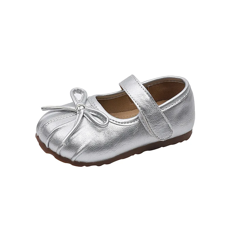 Girls Leather Ballet Shoes Soft Bottom Elegant Korean Style