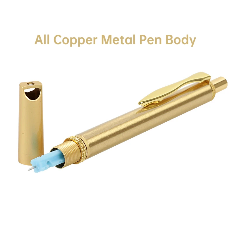 Blood Lancet Pen Brass Professional Acupuncture&Cupping Therapy Stainless Steel Lancing Device