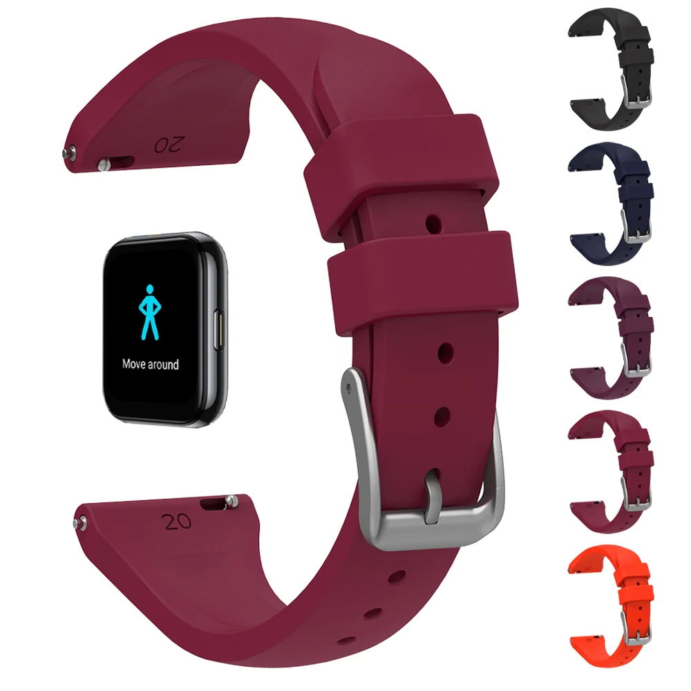Womens Watchband For Realme Watch 2 Pro Silicone Band For Realme Watch S Replaceable Ladys Slim Wrist Strap Bracelet 20Mm 22Mm