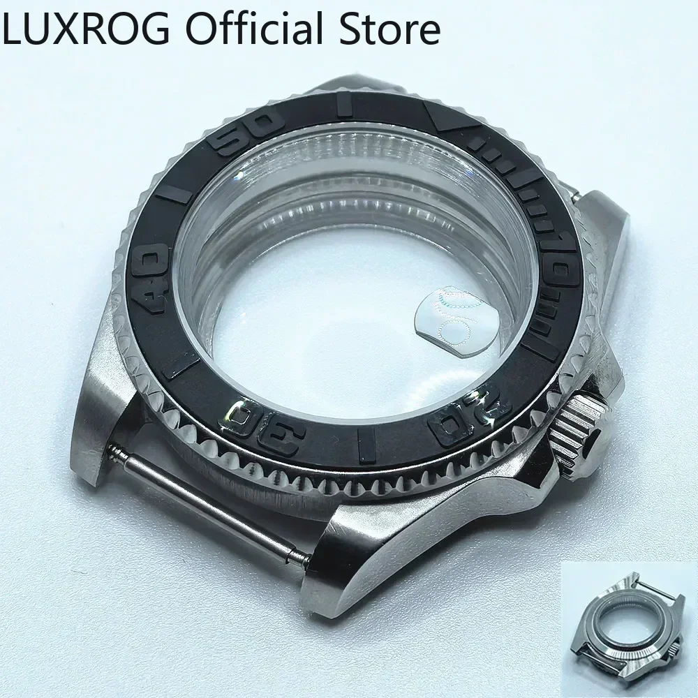 Stainless Steel 40MM Black Blue Ceramic Insert Watch Case