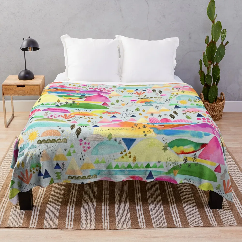 

Красочные горные лесные деревья Детские городские автомобили плед одеяло диван одеяло