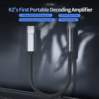 KZ AM01 Cable Type-C to 3.5mm Audio Adapter Line 32bit/384kHz Hi-Fi DAC + IC Amplifier Dual Chip Earphone Audio Cable 4