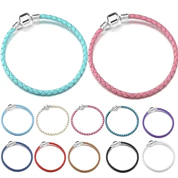 New Models 3mm Charms Leather Rope Light Luxury Bracelet Basic Chain Fit Origina Pandora DIY Popular Jewelry Festival Gift