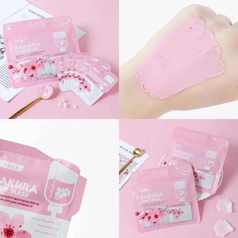 14-Piece Sakura Skincare Set: Mud Face Mask & Sleeping Masks for Anti-Aging and Radiance