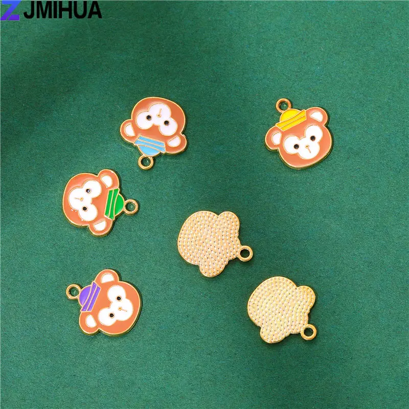 에나멜 참 귀여운 몽키 참 펜던트, 쥬얼리 제작, DIY 수제 귀걸이 목걸이, 팔찌 액세서리, 15 개