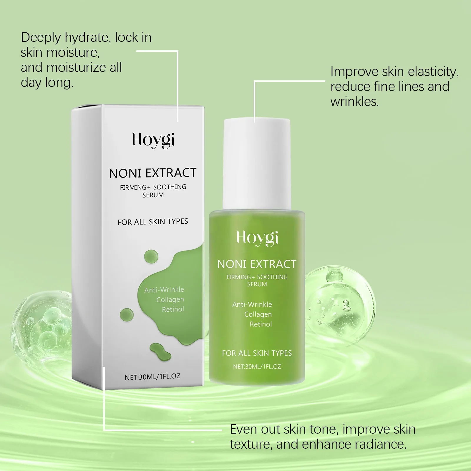 HOYGI Moisturizing Essence Release Powerful Delicate Nourishing Deeply Hydrating Giving The Facial Skin Hydrated Elastic Touch