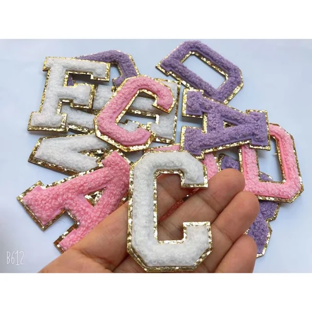 A-z 5.5cm Adhesive Letter Patches Towel Chenille Embroidery For Pvc Pouch  Diy Customized Phrase Craft Iron-on Patches - Bag Parts & Accessories -  AliExpress