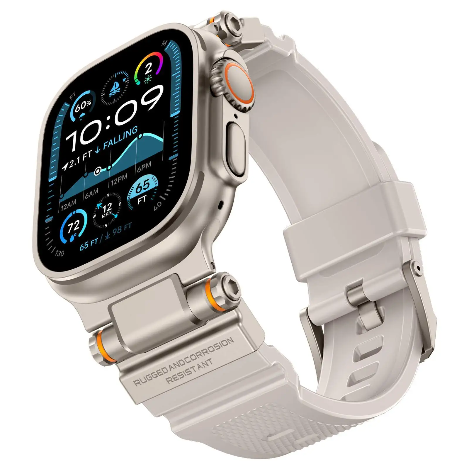 Titanium Silicone Apple Watch Strap in Elegant Gray