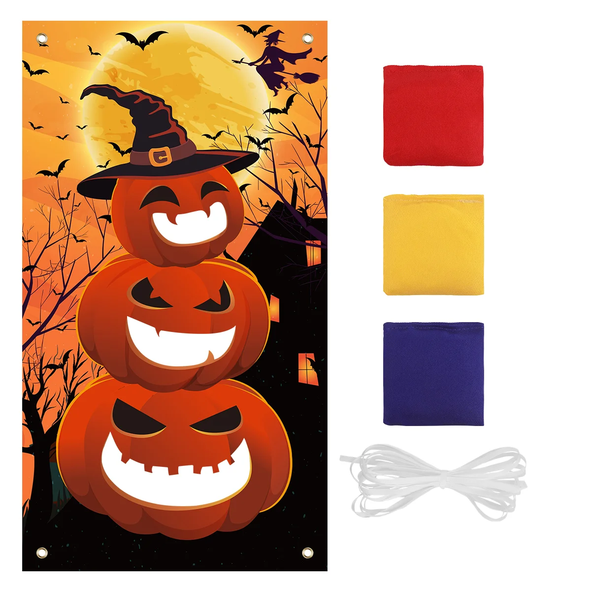 

Halloween Pumpkin Bean Bag Toss Game Outdoor Throwing Decorations Party Favors Banner Bags Kids