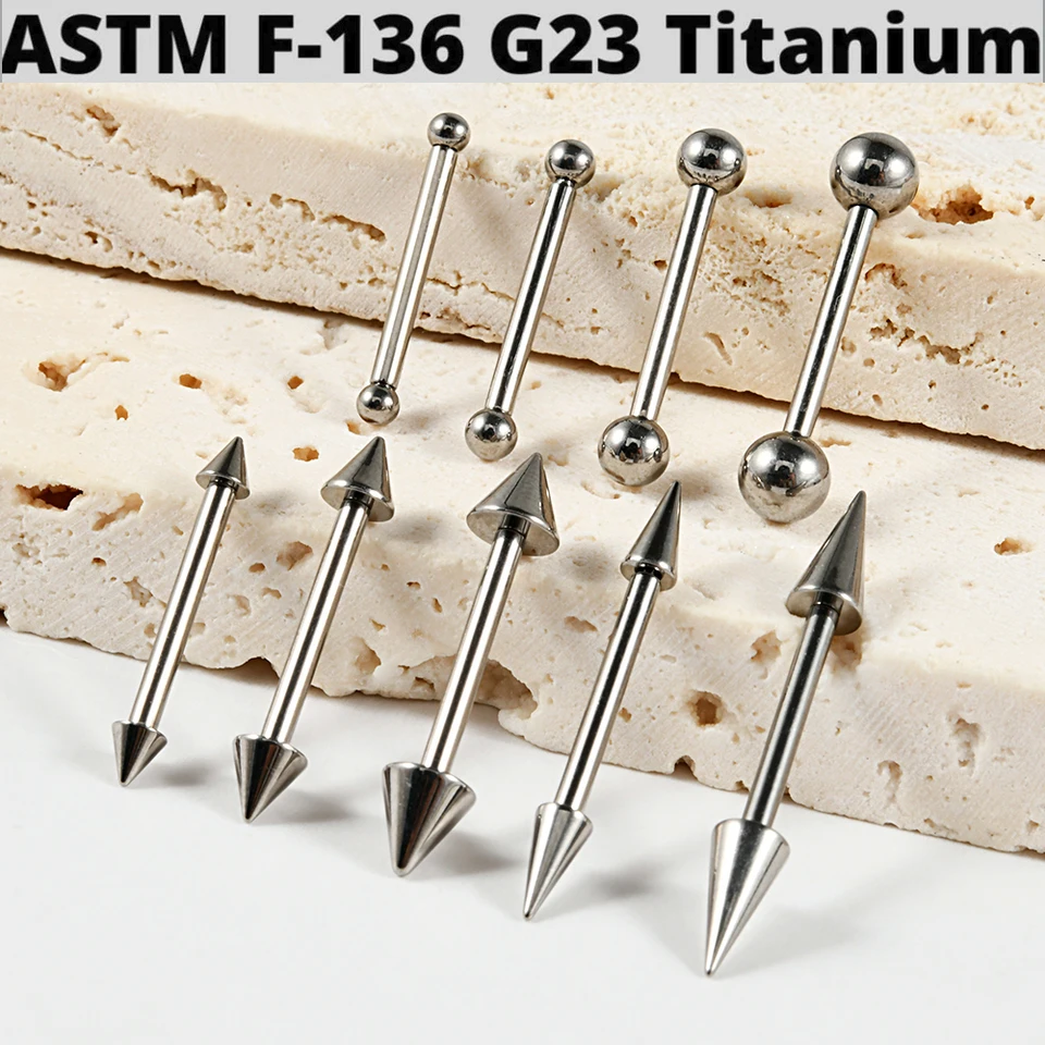 1PC G23 Titanium Spike/Ball Bridge Piercing Internal Threaded Nipple Ring Ear Tragus Cartilage Barbell Piercing Body Jewelry