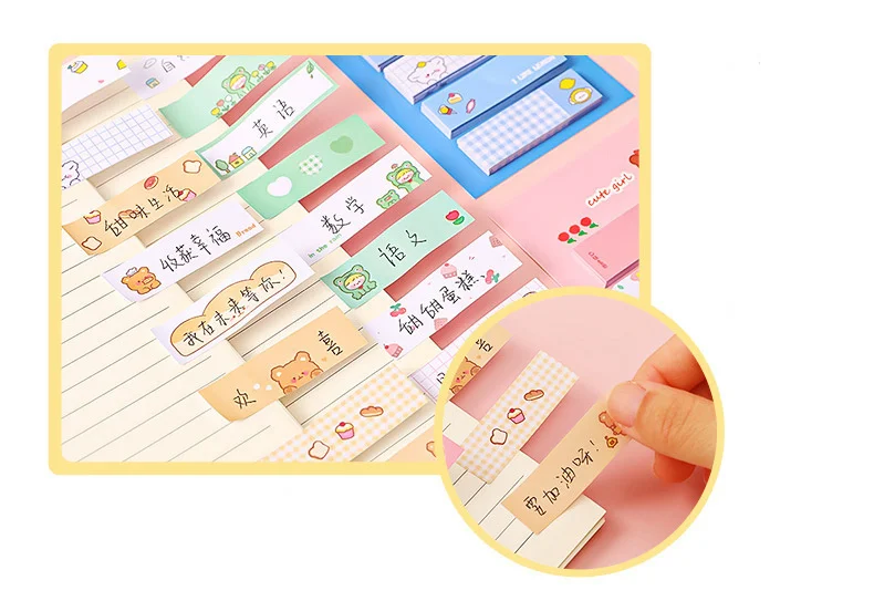 1 Stück Lytwtw's süße Kawaii-Tiere, Haftnotiz, Notizblock, Notizblock, Büro, Schulbedarf, Schreibwaren, Planer, selbstklebend – Detail 6