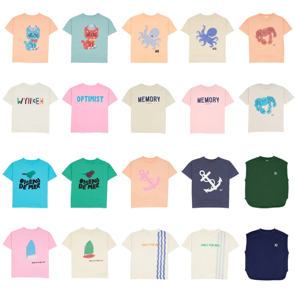 

2024SS New Summer Wyn Brand Kids Cartoon Tees Clothes Sets Boys Girls Cute Print Short Sleeve T T-shirts Tops for Baby Children