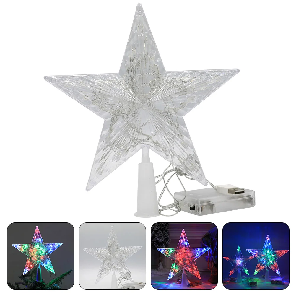 

Christmas Tree Topper Christmas Tree Plastic Star Ornament Xmas Treetop Hollow Star