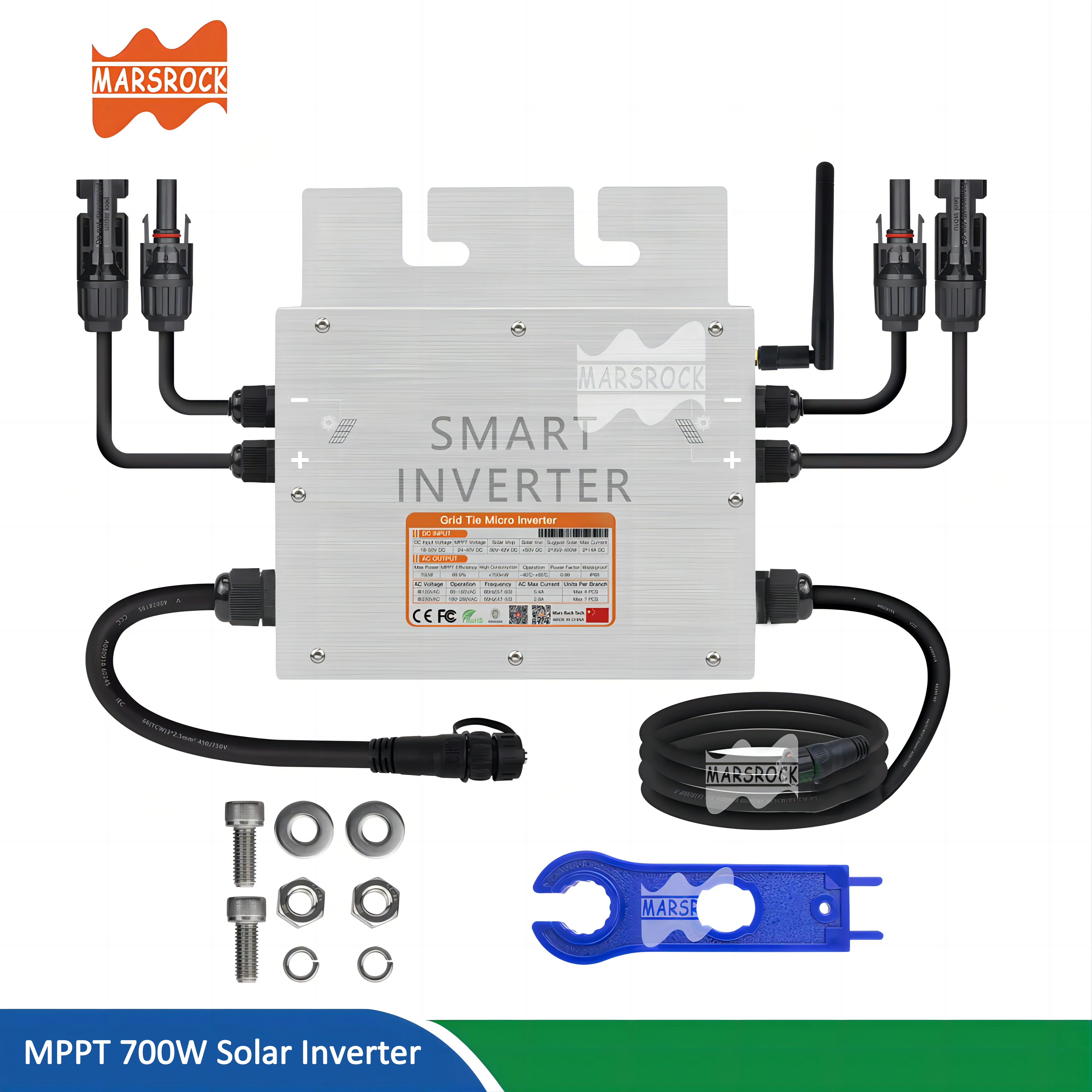 700W Mppt Solar Micro Inverter 18-50Vdc Grid Tie Converter Onda Sinusoidale Pura Ac 120V 230V Sistema Solare Per Microinverter Domestico