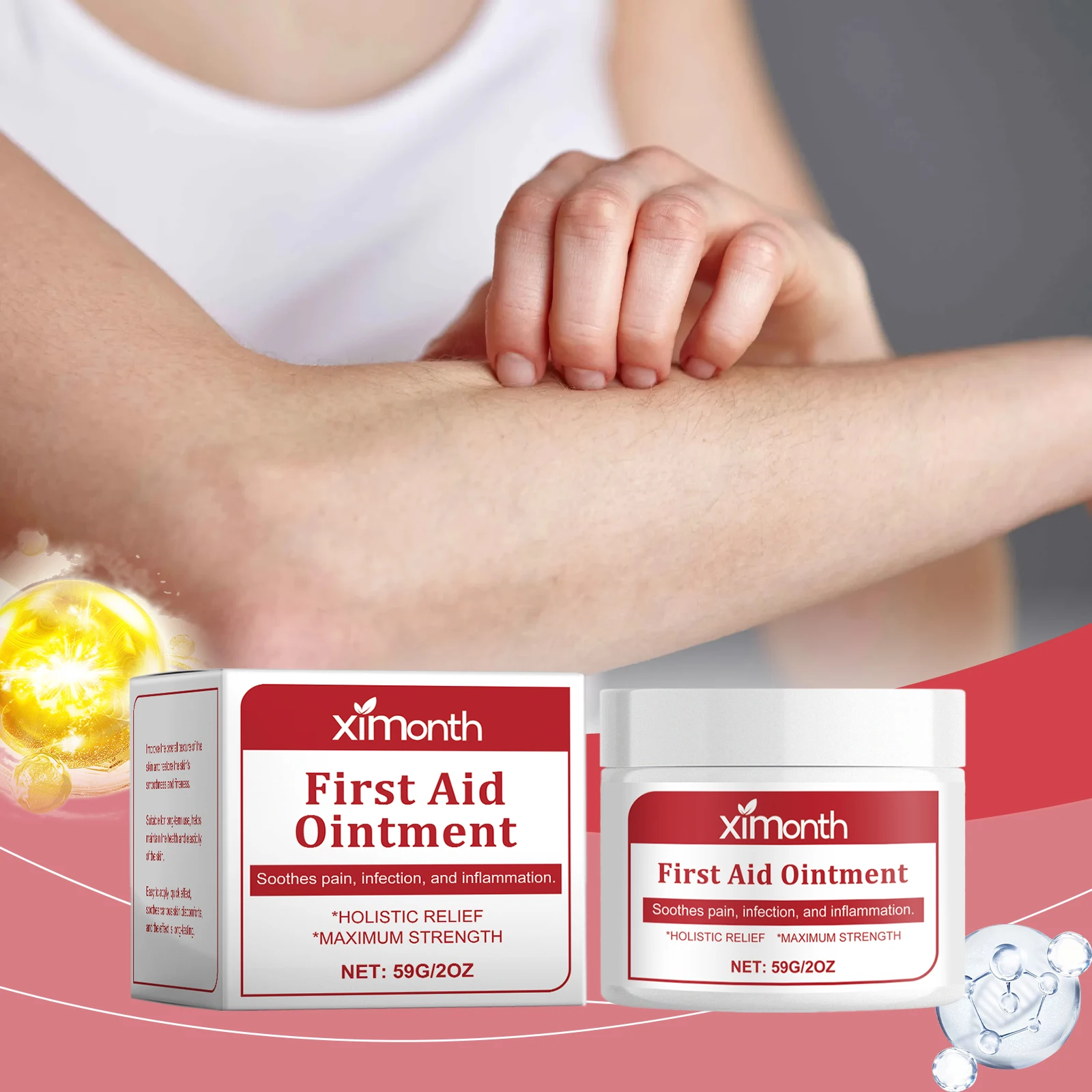 Repair Psoriasis Ointment Relieve Skin Itch Dryness Rash Desquamation Anti Fungus Treat Folliculitis Urticaria Hypersensitivity