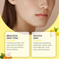 Turmeric Kojic Acid Facial Exfoliating Cleansing Pads Clogged Pores Oil Remover Glow Brighten Daily Lemon Facial Cotton Sponges 2