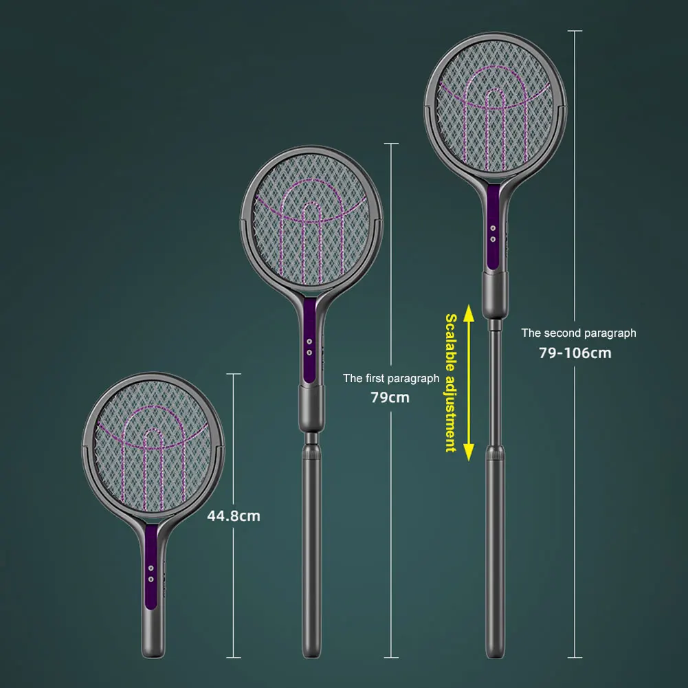 Foldable Insect Racket Electric Mosquito Killer USB Rechargeable Mosquito Swatter Bug Zapper Trap Lamp Fly Trap Indoor Outdoor