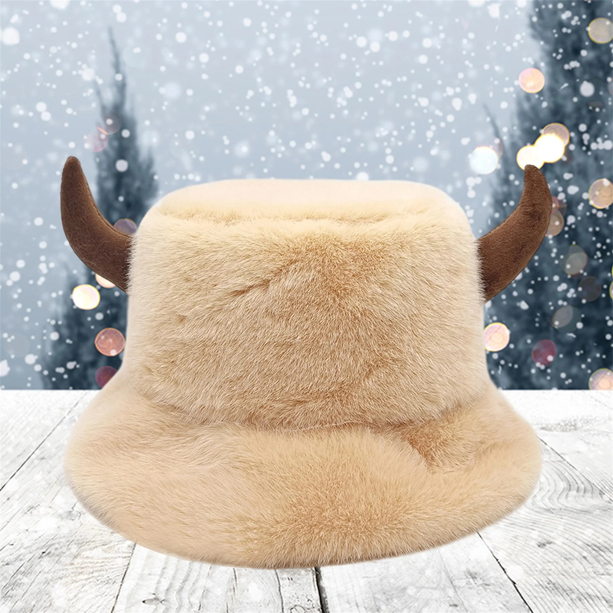 Warm Faux Fur Bucket Hats for Unisex Stylish Winter Headwear with Ear Flaps for Outdoor Activities and Festivals