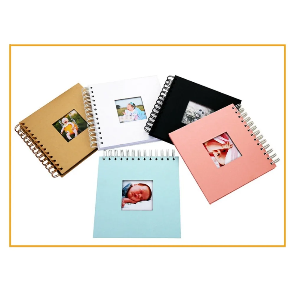 

Спираль связывающая книга новая Обложка окна 20 внутренних страниц памятная книга для роста ребенка Черная внутренняя страница фотоальбом для взрослых