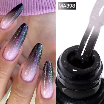 MEET ACROSS 7ml Gel base in gomma termica grigia Smalto per unghie gel che cambia colore 3 2 in 1 Smalto gel per nail art con temperatura sfumata 1