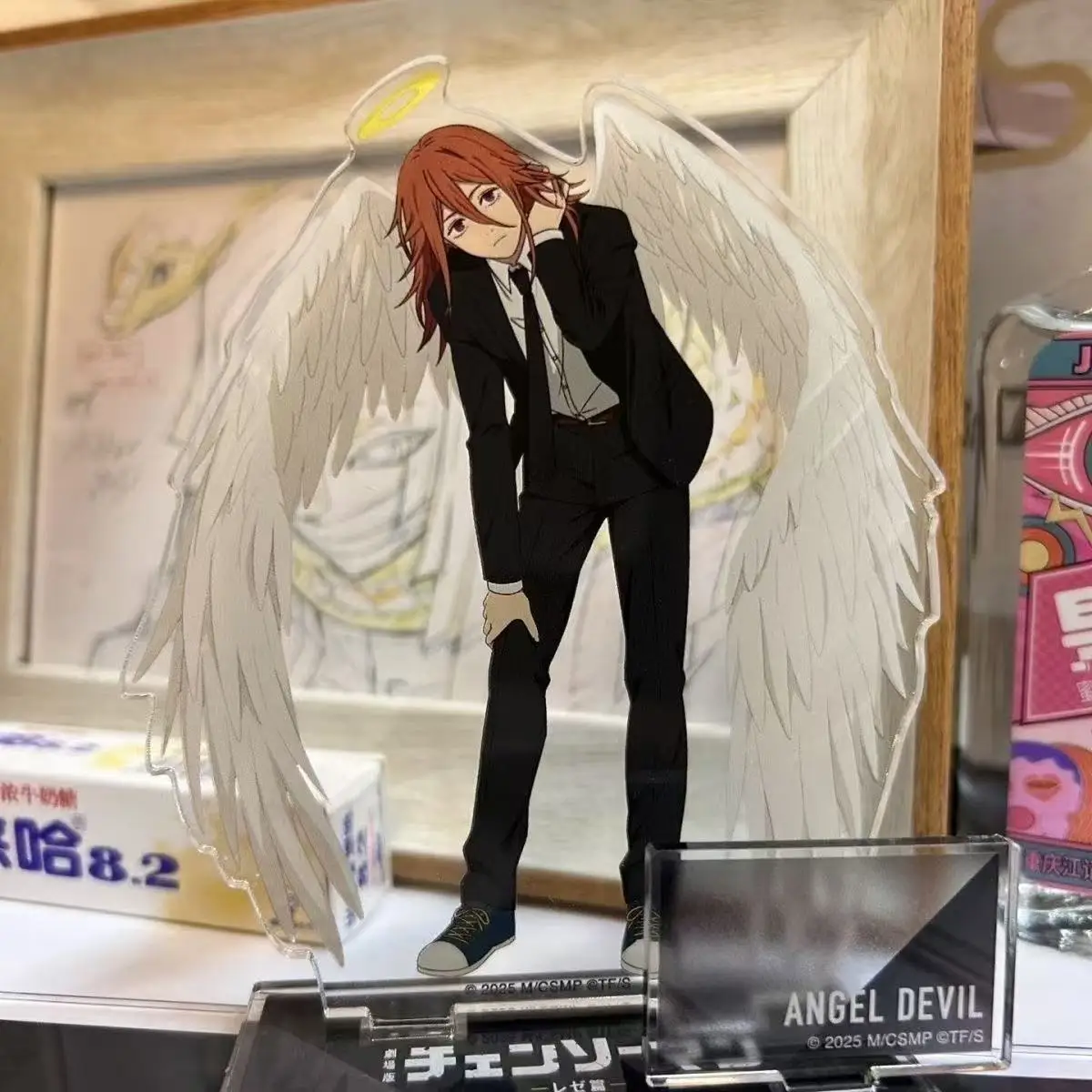 Tronçonneuse homme – le film: Reze Arc Anime périphériques ANGEL DEVIL Figure Double prise support acrylique jouets de collection ANGEL DEVIL