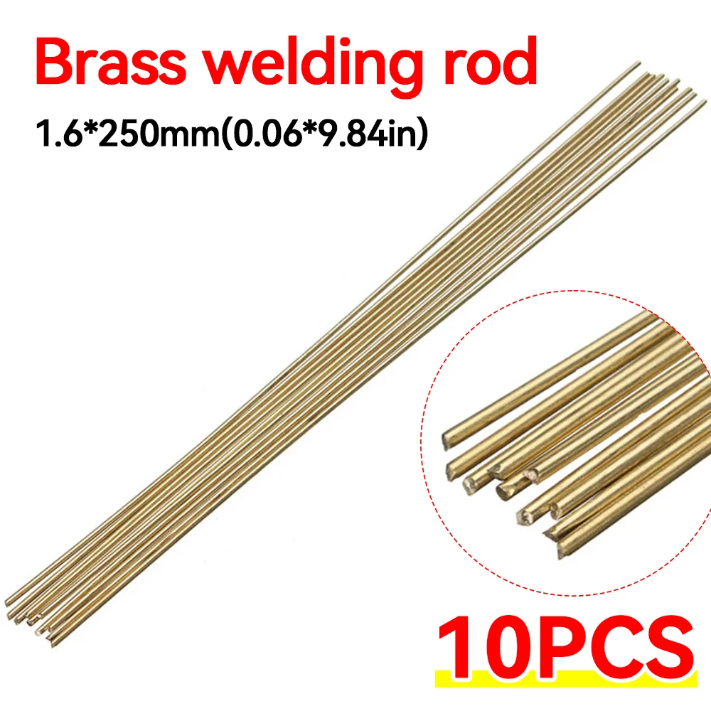 

10pcs 250mm Length Gold Rods Brass Repair Weld Tool 1.6mm Diam Welding Solder Rods GoldFor Welding Brazing Soldering