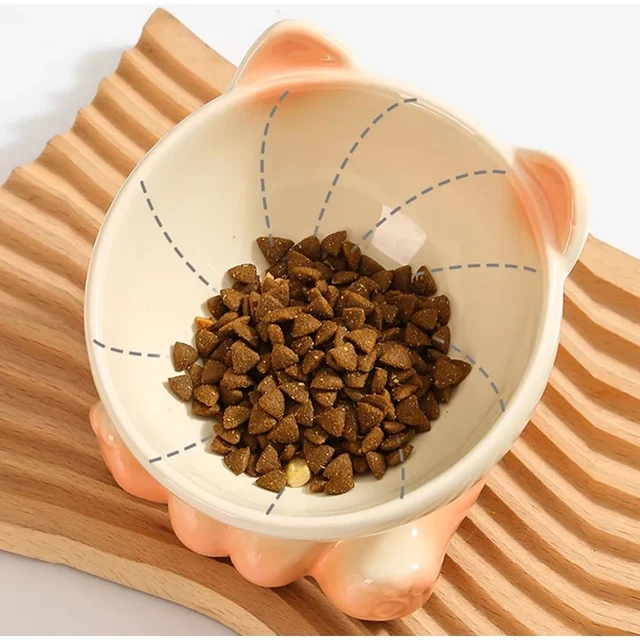 New Cute Ceramic Gradient  Cat Bowl Food Anti-tipping Drinking Protecting Cervical Vertebrae Bowl For Cats Dog Accessories 6