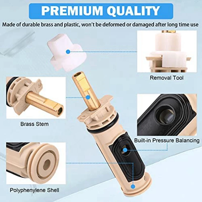 The New1222 Replacement With 104421Puller Removal Tool & Clip Compatible , Bathtub Shower Valve Parts Repair Kit