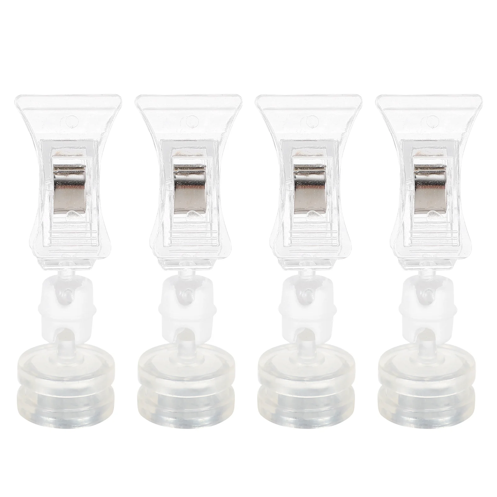 

Clear Sign Clips Merchandise Rotatable Sign Holder Stand 4pcs Magnetic Swivel Price Clips Clothing Rack Signs Display Clips for