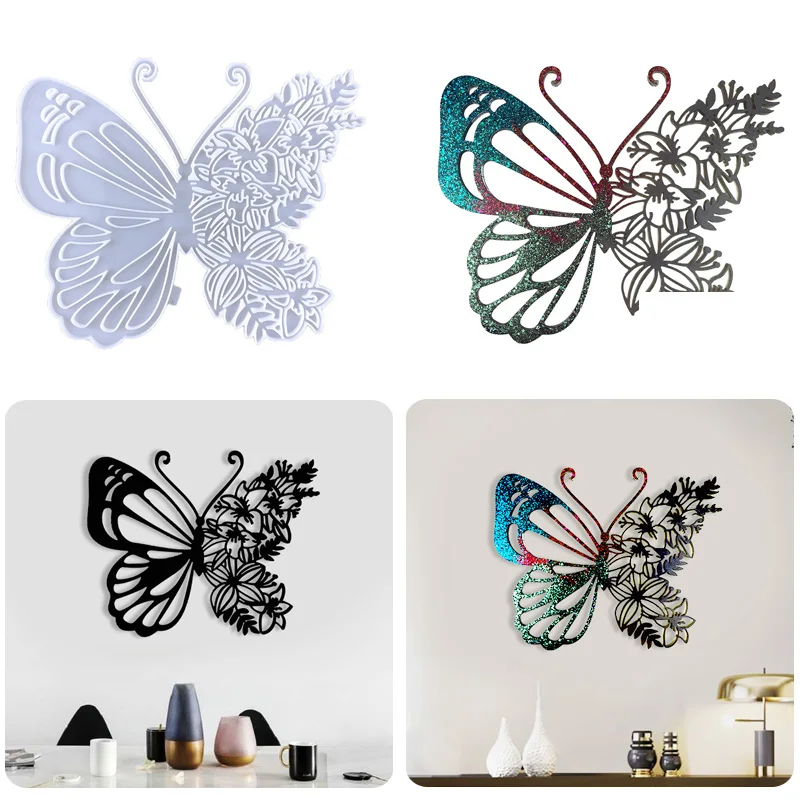 Creative Butterfly Wall Decoration Resin Mold DIY Living Room Wall Pendant Desktop Decoration Crafts Epoxy Resin Silicone Mold