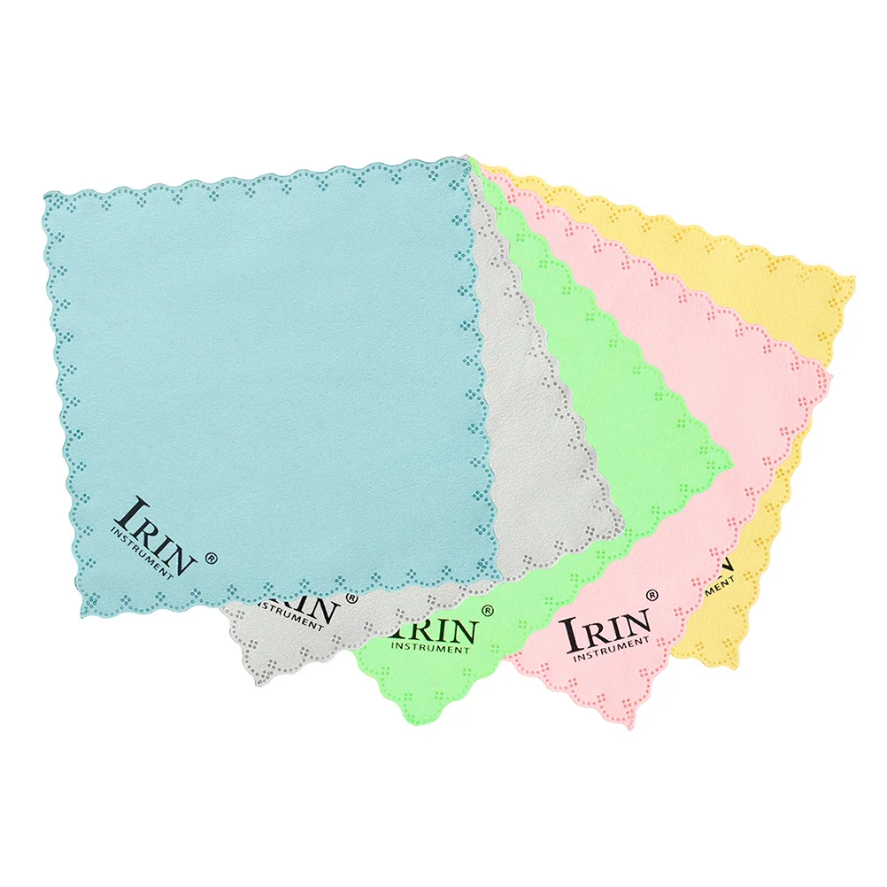

5pcs Double-sided Cleaning Cloth Instrument Polish Cloth Cleaning Cloths for Bass Violin Piano Guitar