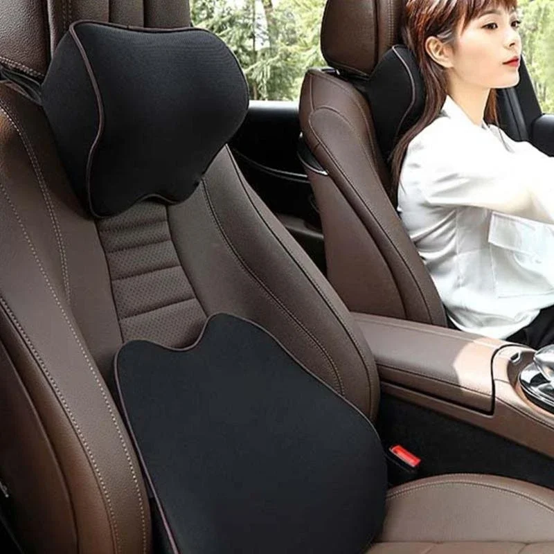 Memory Foam Car Neck Pillow Comfortable Breathable Headrest for Commuters Removable Cover for Travel Office Use
