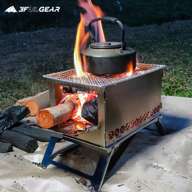 3FUL GEAR Wood Stove Stainless Steel Folding Firewood Stove Outdoor Camping  Party BBQ Furnace Winter Portable Heating Stove - AliExpress