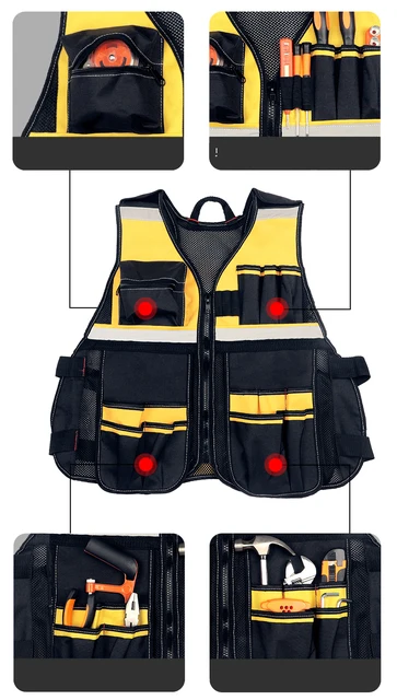 Stanley Fatmax-gilet Multi-poches Pour Outils, Bande De Sécurité  Réfléchissante Noir Et Jaune, Sangle Ajustable, Vêtements De Travail, Gilets  Pour Hommes, Outils De Travail - Outil Sacs - AliExpress