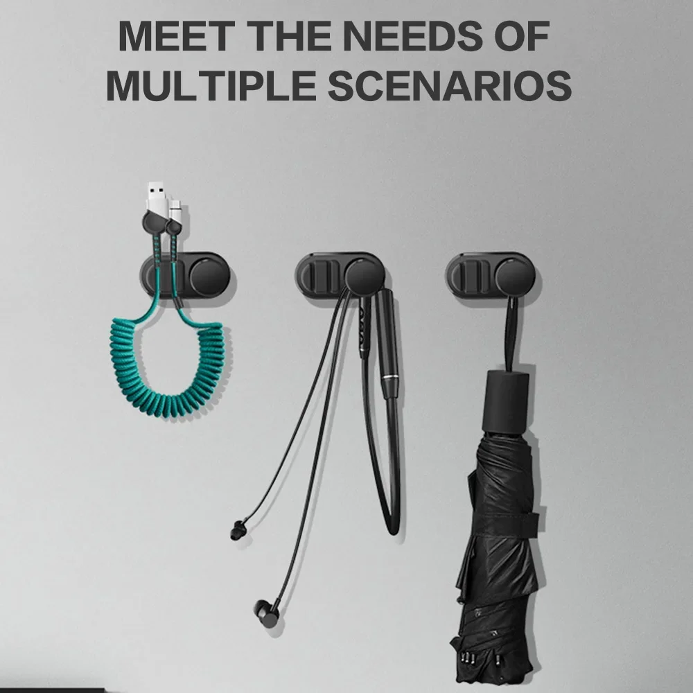 STONEGO Mini Car Hook Multi-functional Self-adhesive home hanger USB cable automatic tightening clip organizer Key bag automatic