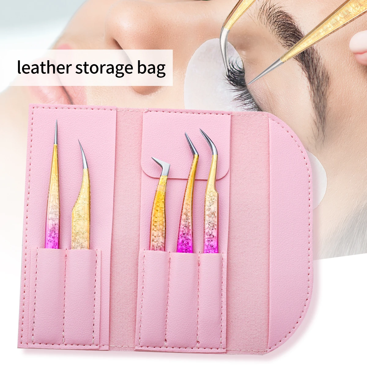 5 Eyelash tweezers Eyelash Extension Tweezers Eyelash Volume Tool Strap Pack Stainless Steel Eyelash Extension Tweezers Sharp Ey 3