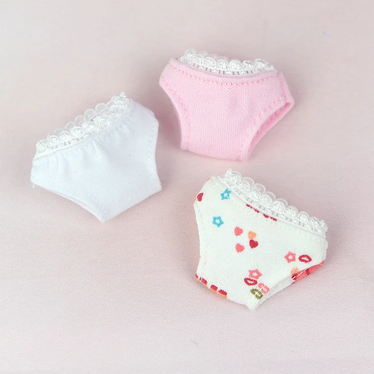 

Whiter Panties for Barbi Doll 1/6 BJD Blythe Clothes Cute Pink Lace Briefs Clothes Accessories DIY Baby Toy Underwear Girl Gifts