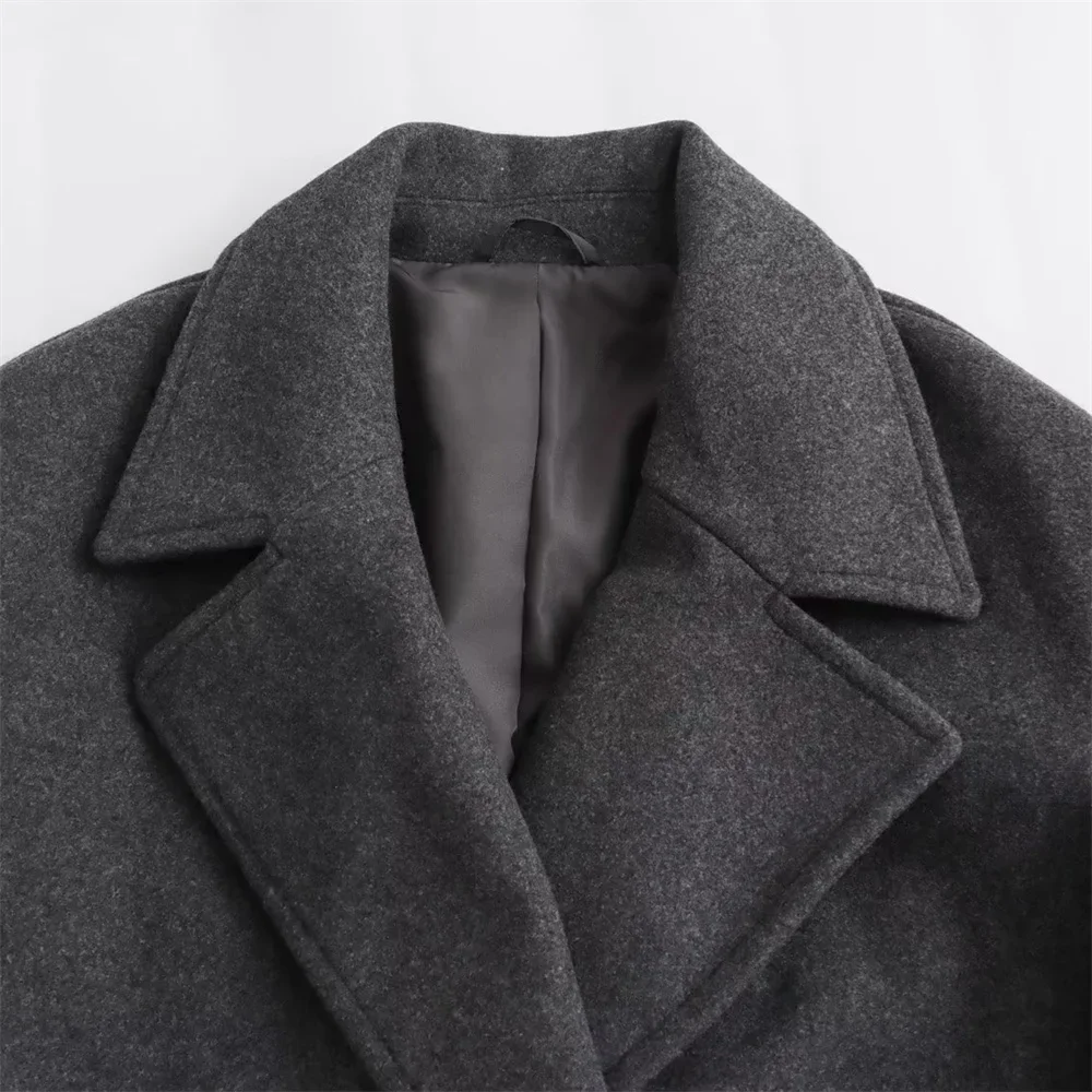 PB&ZA  2023 Autumn/Winter New Women's Wear New Fashion Casual Versatile Soft Loose Long Coat Coat 6