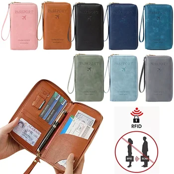 Portafoglio per passaporto RFID multifunzionale Porta passaporto RFID per portafoglio Custodia per portafoglio antifurto da viaggio essenziale Antifurto
