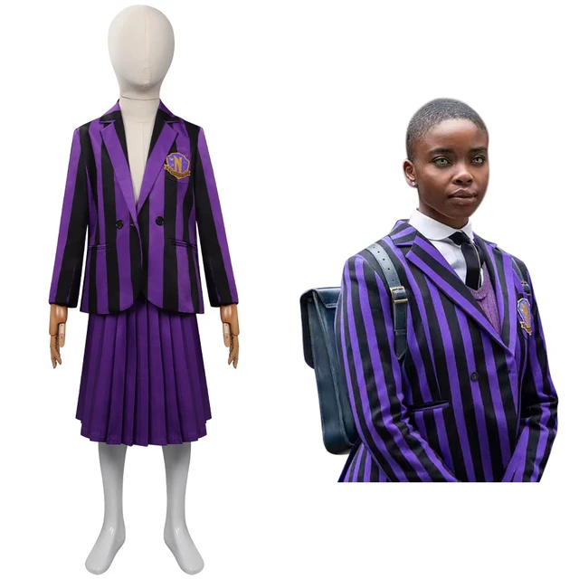 Wednesday Addams Wednesday Cosplay Costume School Uniform Outfits Halloween  Carnival Party Suit For Adult Kids - AliExpress