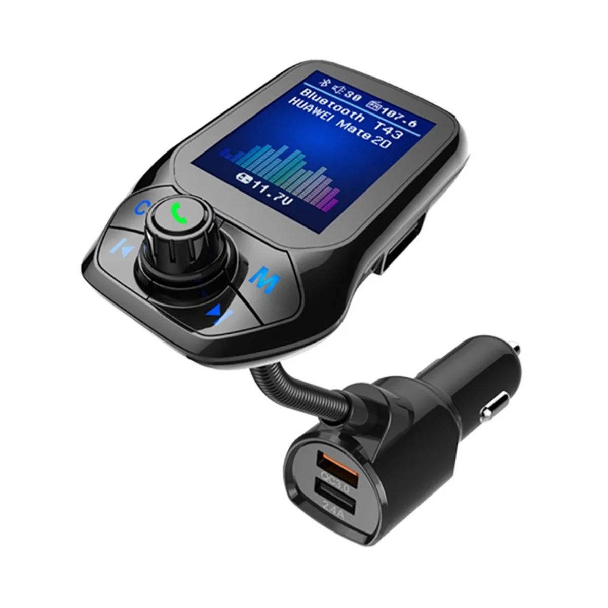 

Bluetooth 5,0 FM-передатчик автомобильный USB MP3-плеер беспроводной автомобильный комплект громкой связи с QC3.0 автомобильный быстрый